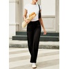 image:imageSidefeel Womens Baggy Jeans High Waisted Stretchy Wide Leg Jeans Color Block Patchwork Barrel Loose Denim PantsBlack