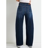 image:imageSidefeel Womens Baggy Jeans High Waisted Stretchy Wide Leg Jeans Color Block Patchwork Barrel Loose Denim PantsBluing