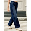 image:imageSidefeel Womens Baggy Jeans High Waisted Stretchy Wide Leg Jeans Color Block Patchwork Barrel Loose Denim PantsBluing