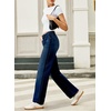 image:imageSidefeel Womens Baggy Jeans High Waisted Stretchy Wide Leg Jeans Color Block Patchwork Barrel Loose Denim PantsBluing