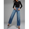 image:imageSidefeel Womens Baggy Jeans High Waisted Stretchy Wide Leg Jeans Color Block Patchwork Barrel Loose Denim PantsLight Blue