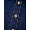 image:imageSidefeel Womens Denim Dress Casual A Line Trendy Mini Jean Dress  Lapel Collar Partial Button Placket Short Cuffed Sleeves Patch Pockets Above Knee Trendy Lightweight Summer Shirt DressDark Blue