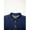 image:imageSidefeel Womens Denim Dress Casual A Line Trendy Mini Jean Dress  Lapel Collar Partial Button Placket Short Cuffed Sleeves Patch Pockets Above Knee Trendy Lightweight Summer Shirt DressDark Blue