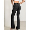 image:imageSidefeel Womens Flare Jeans High Waisted Wide Leg Stretchy Bell Bottom Front Pockets Denim PantsBlack