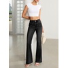 image:imageSidefeel Womens Flare Jeans High Waisted Wide Leg Stretchy Bell Bottom Front Pockets Denim PantsBlack