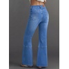 image:imageSidefeel Womens High Waisted Bootcut Jeans Stretch Denim Pants  Flare Jeans with PocketsSlim FitSoft Stretch FabricCasualRetroKnee Panel SeamAll Season WearLight Blue