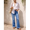 image:imageSidefeel Womens High Waisted Bootcut Jeans Stretch Denim Pants  Flare Jeans with PocketsSlim FitSoft Stretch FabricCasualRetroKnee Panel SeamAll Season WearLight Blue