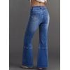 image:imageSidefeel Womens High Waisted Bootcut Jeans Stretch Denim Pants  Flare Jeans with PocketsSlim FitSoft Stretch FabricCasualRetroKnee Panel SeamAll Season WearDark Blue