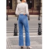 image:imageSidefeel Womens High Waisted Bootcut Jeans Stretch Denim Pants  Flare Jeans with PocketsSlim FitSoft Stretch FabricCasualRetroKnee Panel SeamAll Season WearLight Blue