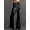 image:imageSidefeel Womens High Waisted Bootcut Jeans Stretch Denim Pants  Flare Jeans with PocketsSlim FitSoft Stretch FabricCasualRetroKnee Panel SeamAll Season WearBlack