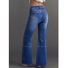 image:imageSidefeel Womens High Waisted Bootcut Jeans Stretch Denim Pants  Flare Jeans with PocketsSlim FitSoft Stretch FabricCasualRetroKnee Panel SeamAll Season WearBluing