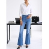 image:imageSidefeel Womens High Waisted Bootcut Jeans Stretch Denim Pants  Flare Jeans with PocketsSlim FitSoft Stretch FabricCasualRetroKnee Panel SeamAll Season WearLight Blue