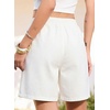 image:imageSidefeel Womens High Waisted Drawstring Summer Jean Shorts  Adjustable Elastic Waist Pull On Practical Side Seam Pockets Baggy Relaxed Fit Stretchy Denim ShortsWhite