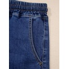 image:imageSidefeel Womens High Waisted Drawstring Summer Jean Shorts  Adjustable Elastic Waist Pull On Practical Side Seam Pockets Baggy Relaxed Fit Stretchy Denim ShortsDark Blue