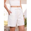 image:imageSidefeel Womens High Waisted Drawstring Summer Jean Shorts  Adjustable Elastic Waist Pull On Practical Side Seam Pockets Baggy Relaxed Fit Stretchy Denim ShortsWhite