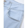 image:imageSidefeel Womens High Waisted Raw Hem Straight Leg Jeans  Double Button WaistbandTummy ControlStretch Denim FabricAnkle Length5 PocketCasual StyleL Light Blue