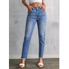 image:imageSidefeel Womens High Waisted Raw Hem Straight Leg Jeans  Double Button WaistbandTummy ControlStretch Denim FabricAnkle Length5 PocketCasual StyleMist Blue