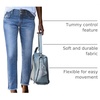 image:imageSidefeel Womens High Waisted Raw Hem Straight Leg Jeans  Double Button WaistbandTummy ControlStretch Denim FabricAnkle Length5 PocketCasual StyleMist Blue