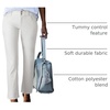 image:imageSidefeel Womens High Waisted Raw Hem Straight Leg Jeans  Double Button WaistbandTummy ControlStretch Denim FabricAnkle Length5 PocketCasual StyleWhite