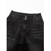 image:imageSidefeel Womens High Waisted Stretchy Straight Leg Jeans  Front Big PocketsDouble Button WaistbandTummy ControlFull LengthHigh RiseBlack