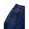image:imageSidefeel Womens High Waisted Stretchy Straight Leg Jeans  Front Big PocketsDouble Button WaistbandTummy ControlFull LengthHigh RiseBluing