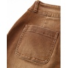 image:imageSidefeel Womens High Waisted Stretchy Straight Leg Jeans  Front Big PocketsDouble Button WaistbandTummy ControlFull LengthHigh RiseBrown