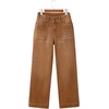 image:imageSidefeel Womens High Waisted Stretchy Straight Leg Jeans  Front Big PocketsDouble Button WaistbandTummy ControlFull LengthHigh RiseBrown