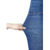 image:imageSidefeel Womens High Waisted Stretchy Straight Leg Jeans  Front Big PocketsDouble Button WaistbandTummy ControlFull LengthHigh RiseDark Blue