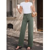 image:imageSidefeel Womens High Waisted Stretchy Straight Leg Jeans  Front Big PocketsDouble Button WaistbandTummy ControlFull LengthHigh RiseGeen