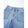 image:imageSidefeel Womens High Waisted Stretchy Straight Leg Jeans  Front Big PocketsDouble Button WaistbandTummy ControlFull LengthHigh RiseIceland Blue