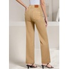 image:imageSidefeel Womens High Waisted Stretchy Straight Leg Jeans  Front Big PocketsDouble Button WaistbandTummy ControlFull LengthHigh RiseKhaki