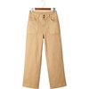 image:imageSidefeel Womens High Waisted Stretchy Straight Leg Jeans  Front Big PocketsDouble Button WaistbandTummy ControlFull LengthHigh RiseKhaki
