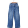 image:imageSidefeel Womens High Waisted Stretchy Straight Leg Jeans  Front Big PocketsDouble Button WaistbandTummy ControlFull LengthHigh RiseLight Blue