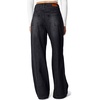 image:imageSidefeel Womens High Waisted Wide Leg Stretchy Jeans  Soft Comfy Denim Pants Seamed Front Full Length Double Buttons Relxed Fit Trendy Jeans with Pockets Casual Daily WearBlack