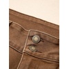 image:imageSidefeel Womens High Waisted Wide Leg Stretchy Jeans  Soft Comfy Denim Pants Seamed Front Full Length Double Buttons Relxed Fit Trendy Jeans with Pockets Casual Daily WearBrown