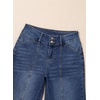 image:imageSidefeel Womens High Waisted Wide Leg Stretchy Jeans  Soft Comfy Denim Pants Seamed Front Full Length Double Buttons Relxed Fit Trendy Jeans with Pockets Casual Daily WearBlue