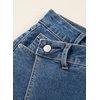 image:imageSidefeel Womens Jean Skirt High Waisted Wrap Denim Skort  AsymmetricalStretchy FabricSummer Jean ShortSkirt with Shorts UnderneathSpringFall OutfitDatingPartyDark Blue