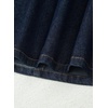 image:imageSidefeel Womens Long Sleeve Drawstring Boat Neck Mini Denim Dress  2026 Fall Outfits Soft Denim Elastic Cuffs Front Bow Tie A Line Jean Dress with Pockets for Casual and Daily WearNavy Blue