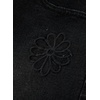 image:imageSidefeel Womens Straight Leg Floral Embroidery Jeans  High Waisted Jeans Ankle Length Scalloped Eyelet Hem Loose Fit Stretchy Vintage Retro Vibe All Seasons WearBlack