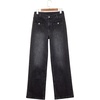 image:imageSidefeel Womens Wide Leg High Waisted Jeans  Front Flap Pockets Breathable Stretchy Denim PantsFull LengthRelaxed Loose FitCasual Daily WearBlack