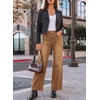 image:imageSidefeel Womens Wide Leg High Waisted Jeans  Front Flap Pockets Breathable Stretchy Denim PantsFull LengthRelaxed Loose FitCasual Daily WearBrown