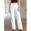 image:imageSidefeel Womens Wide Leg High Waisted Jeans  Front Flap Pockets Breathable Stretchy Denim PantsFull LengthRelaxed Loose FitCasual Daily WearWhite