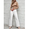 image:imageSidefeel Womens Wide Leg Jeans High Waisted Stretch Denim Pants  Pinched Seams Loose Fit Doublebreasted Button Soft Comfy Full length Baggy Jeans Boyfriend Fit Dressy Casual WearWhite