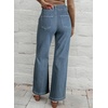 image:imageSidefeel Womens Wide Leg Jeans High Waisted Stretch Denim Pants  Pinched Seams Loose Fit Doublebreasted Button Soft Comfy Full length Baggy Jeans Boyfriend Fit Dressy Casual WearVintage Blue