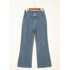 image:imageSidefeel Womens Wide Leg Jeans High Waisted Stretch Denim Pants  Pinched Seams Loose Fit Doublebreasted Button Soft Comfy Full length Baggy Jeans Boyfriend Fit Dressy Casual WearVintage Blue