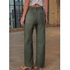 image:imageSidefeel Womens Wide Leg Jeans High Waisted Stretchy Waisted Pullon Drawstring Jeans Trendy Seamed Front Denim PantsGreen