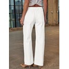 image:imageSidefeel Womens Wide Leg Jeans High Waisted Stretchy Waisted Pullon Drawstring Jeans Trendy Seamed Front Denim PantsWhite