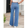 image:imageSidefeel Womens Wide Leg Jeans High Waisted Tummy Control Soft Stretchy Comfort Fit Pull On Denim PantsSolid Iceland Blue