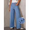 image:imageSidefeel Womens Wide Leg Jeans High Waisted Tummy Control Soft Stretchy Comfort Fit Pull On Denim PantsSolid Iceland Blue