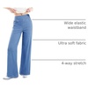 image:imageSidefeel Womens Wide Leg Jeans High Waisted Tummy Control Soft Stretchy Comfort Fit Pull On Denim PantsSolid Iceland Blue